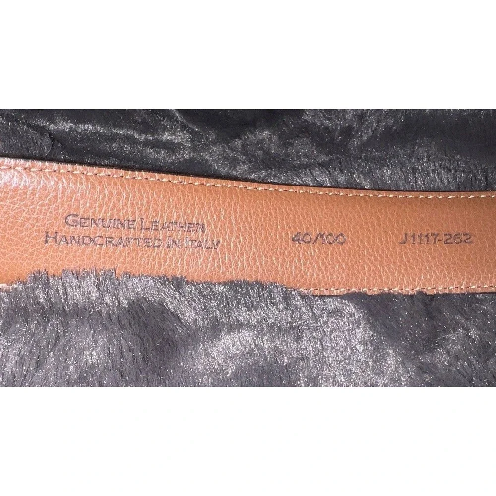 Jos A Bank Leather Belt Brogue Details Mens Size 40 Brown Handcrafted in Italy
